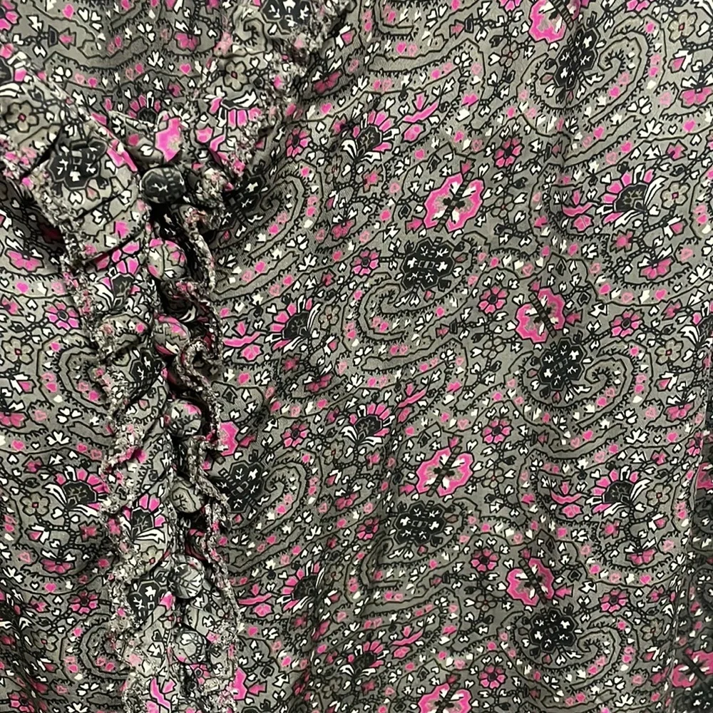 Stefan green, pink/taupe dress, size 2, 3/4 sleeve - Picture 3 of 7
